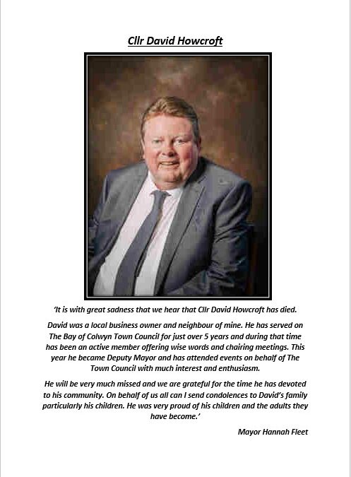 Council announces the passing of Councillor David Howcroft